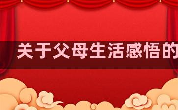 关于父母生活感悟的句子
