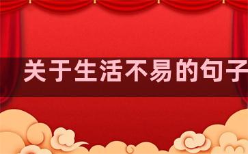 关于生活不易的句子说说