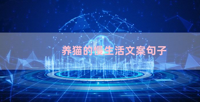 养猫的慢生活文案句子