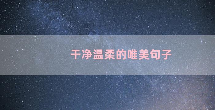 干净温柔的唯美句子