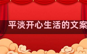 平淡开心生活的文案句子
