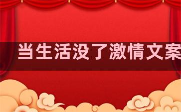 当生活没了激情文案句子