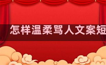 怎样温柔骂人文案短句子