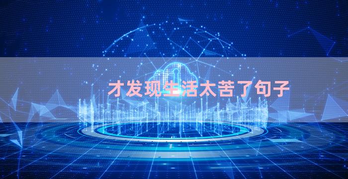 才发现生活太苦了句子