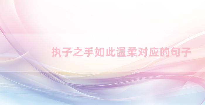 执子之手如此温柔对应的句子
