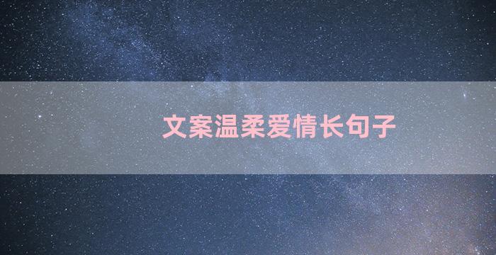 文案温柔爱情长句子
