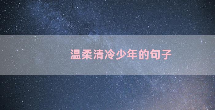 温柔清冷少年的句子