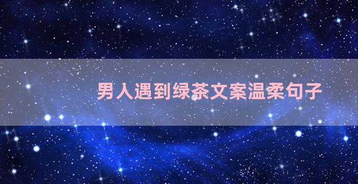 男人遇到绿茶文案温柔句子