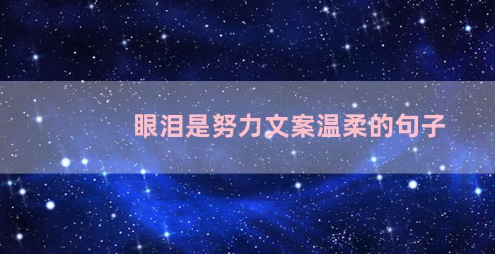 眼泪是努力文案温柔的句子