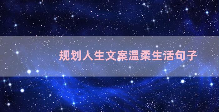 规划人生文案温柔生活句子