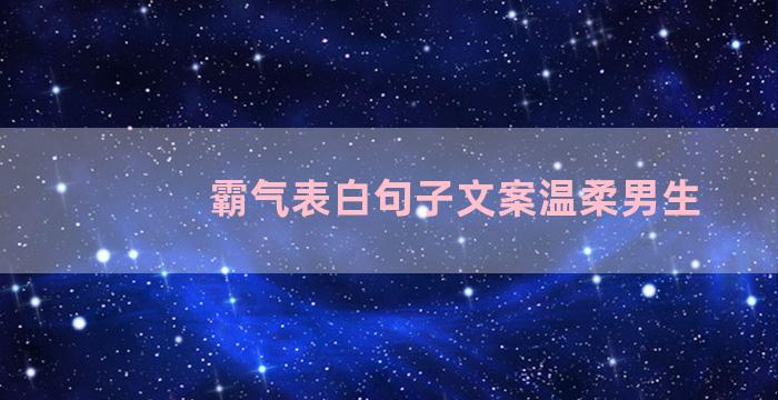 霸气表白句子文案温柔男生