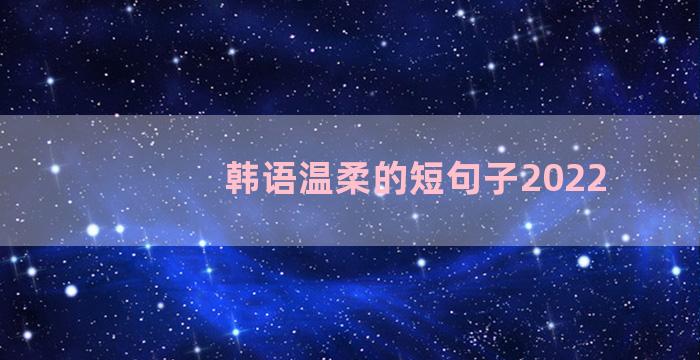 韩语温柔的短句子2022